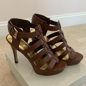 Marc Fisher Suki Medium Brown Leather Sandal